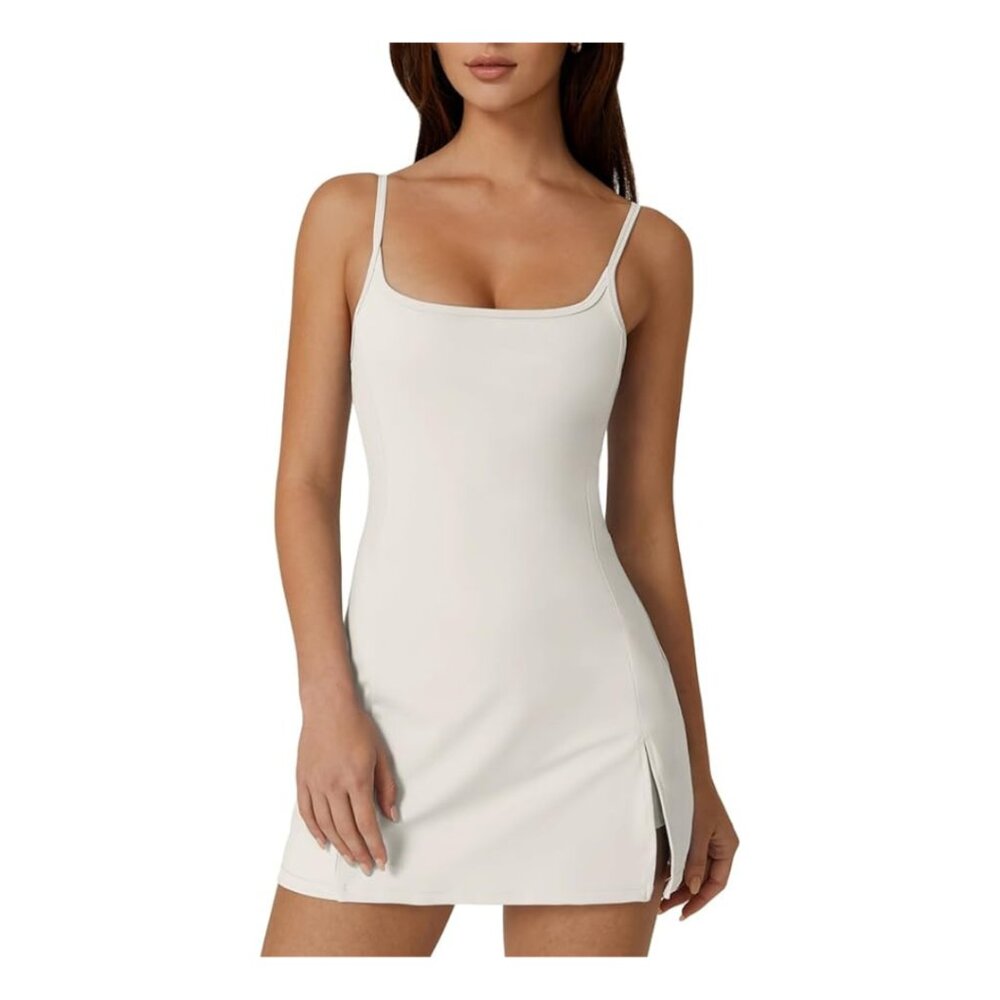 White Active Dress with built in shorts